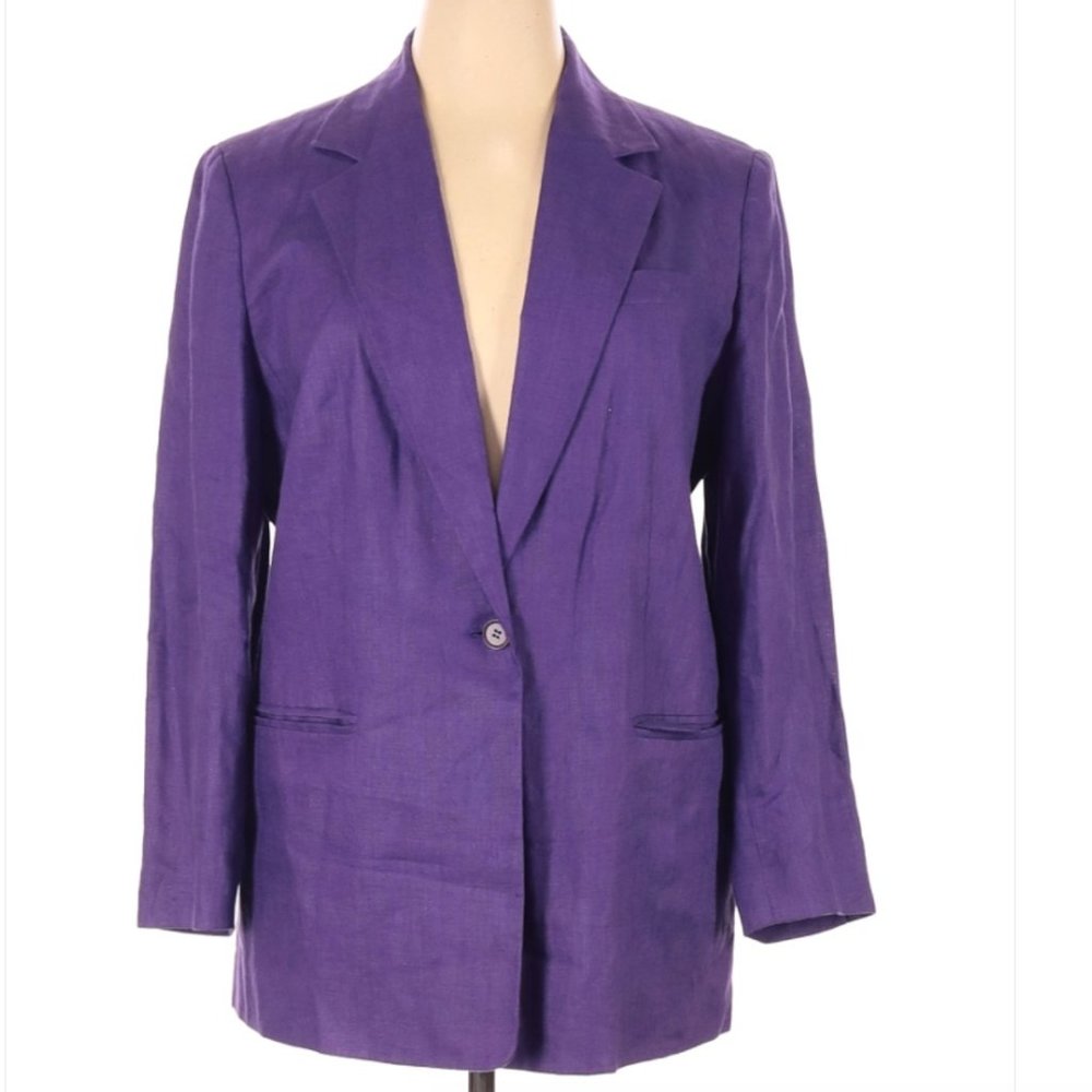 Talbots Woman Purple Irish Linen Blazer 14W
